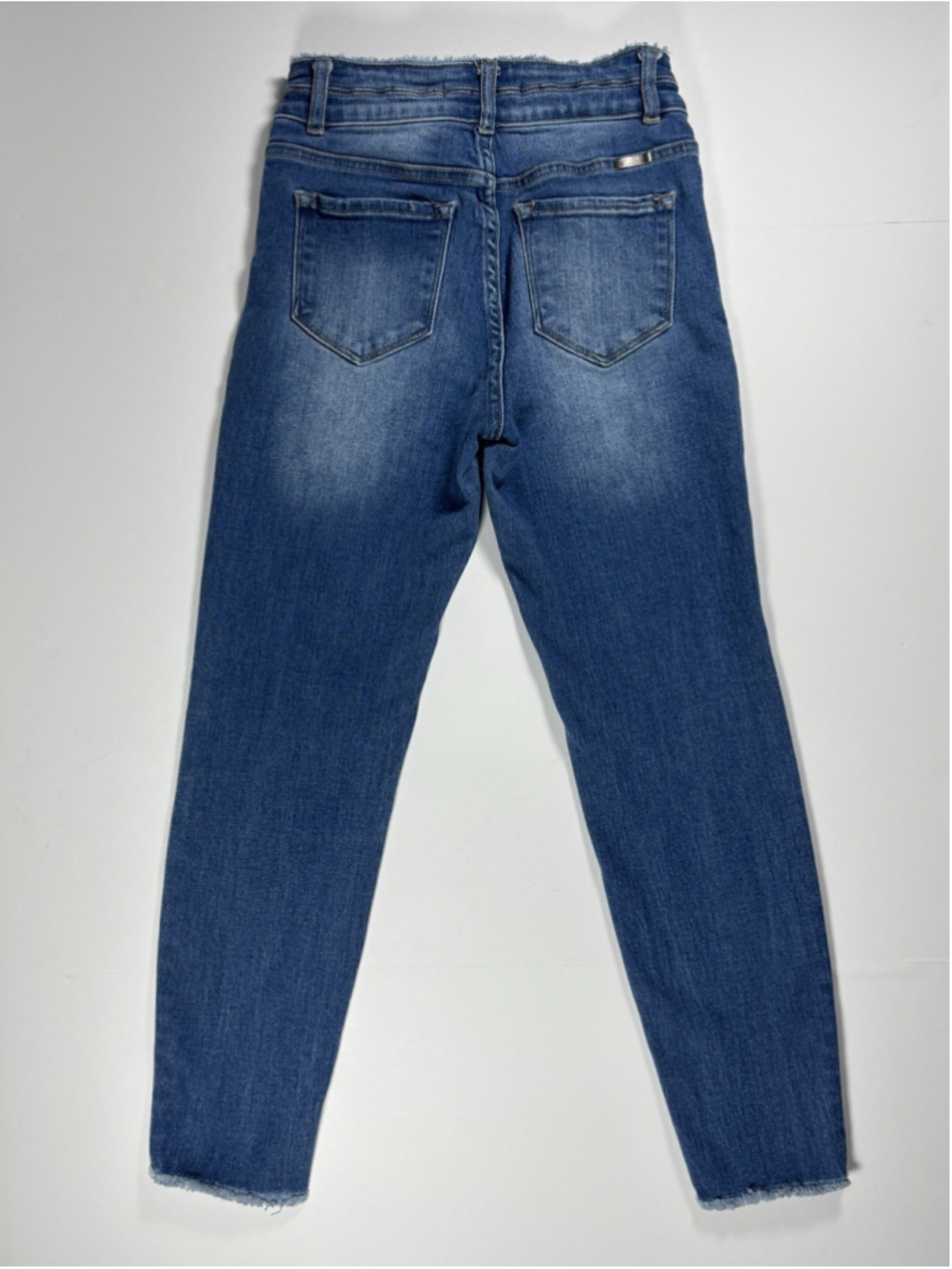 Sz 7/27 KanCan High Rise Double Button Skinny Jeans Distressed Raw Hem KC7317M - Picture 3 of 8